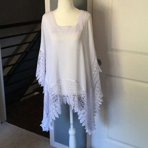 Gorgeous Azucar  Lace and Sheer Poncho Medium